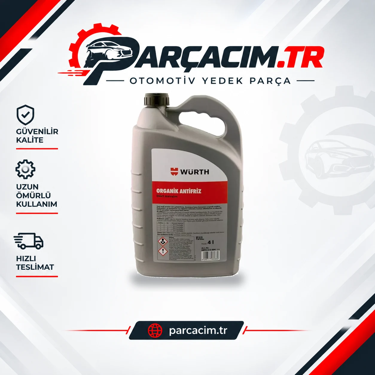 WÜRTH Würth Organik Antifriz 4 Mevsim 4Lt 8923120040281