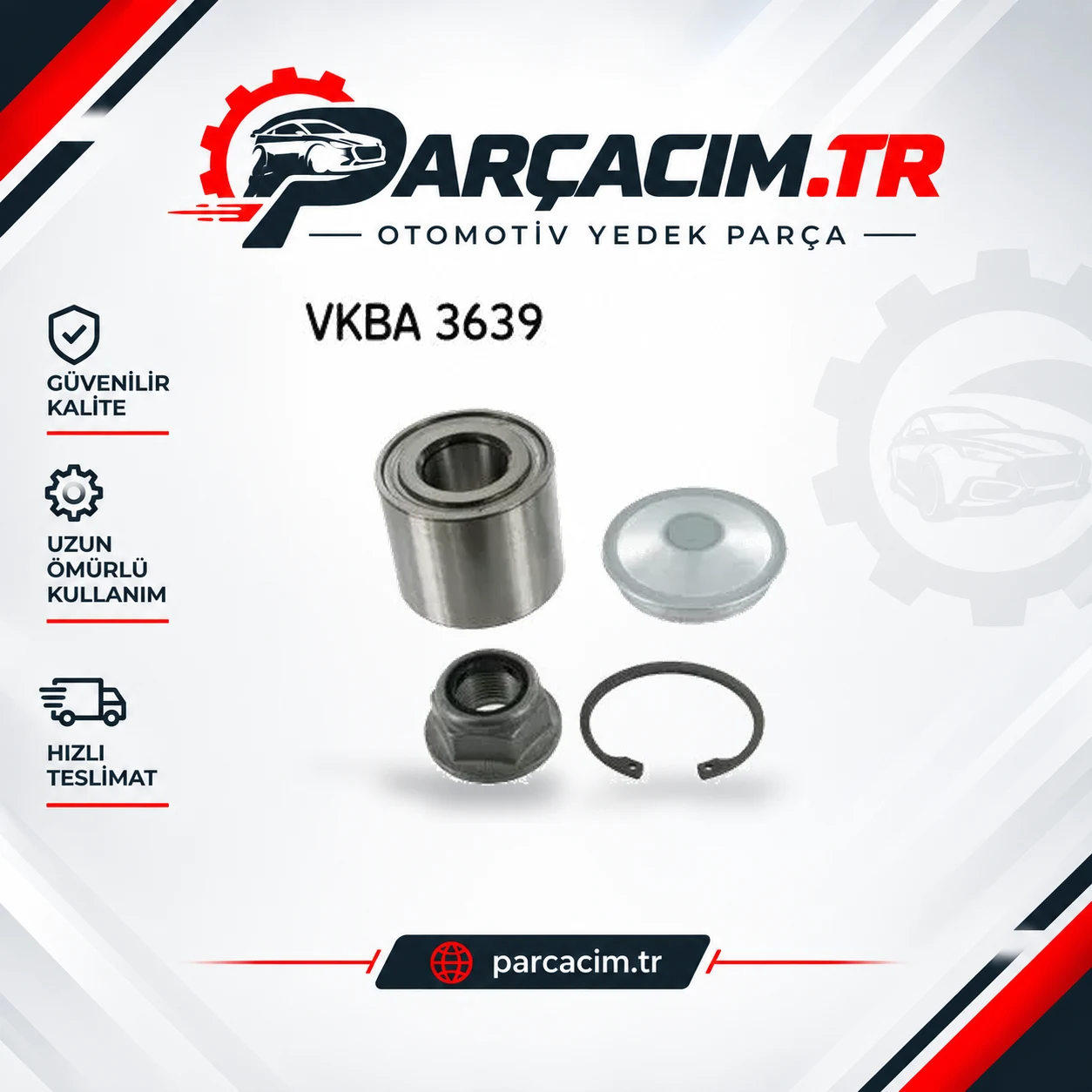 SKF Arka Aks Rulmanı+Kapak Somun VKBA3639