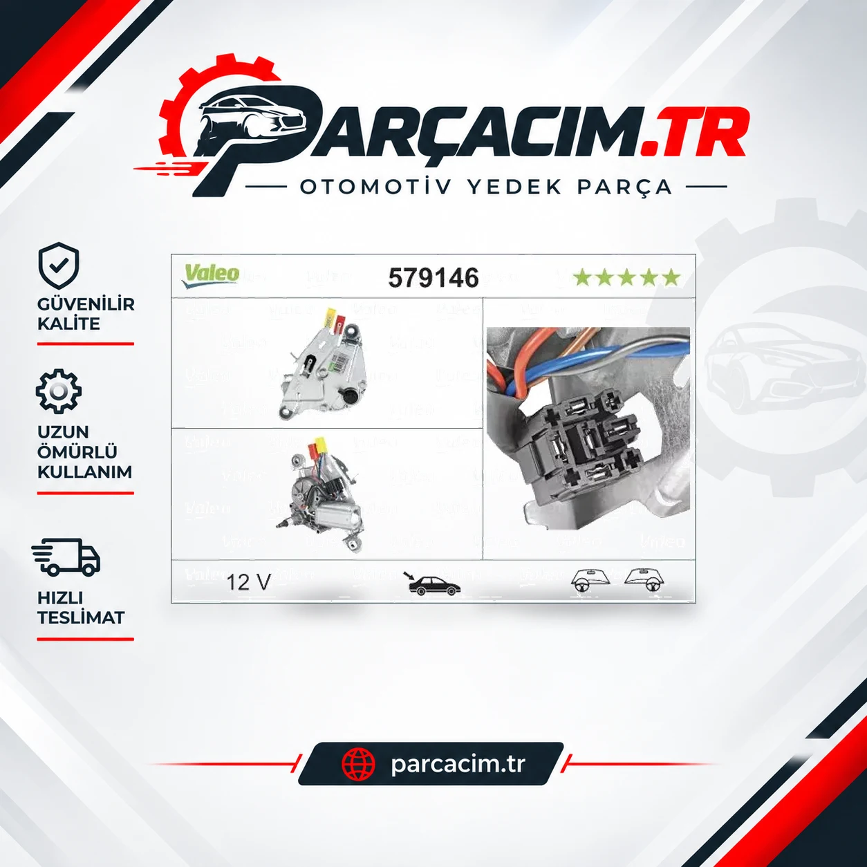 VALEO Arka Cam Silecek Motoru 579146