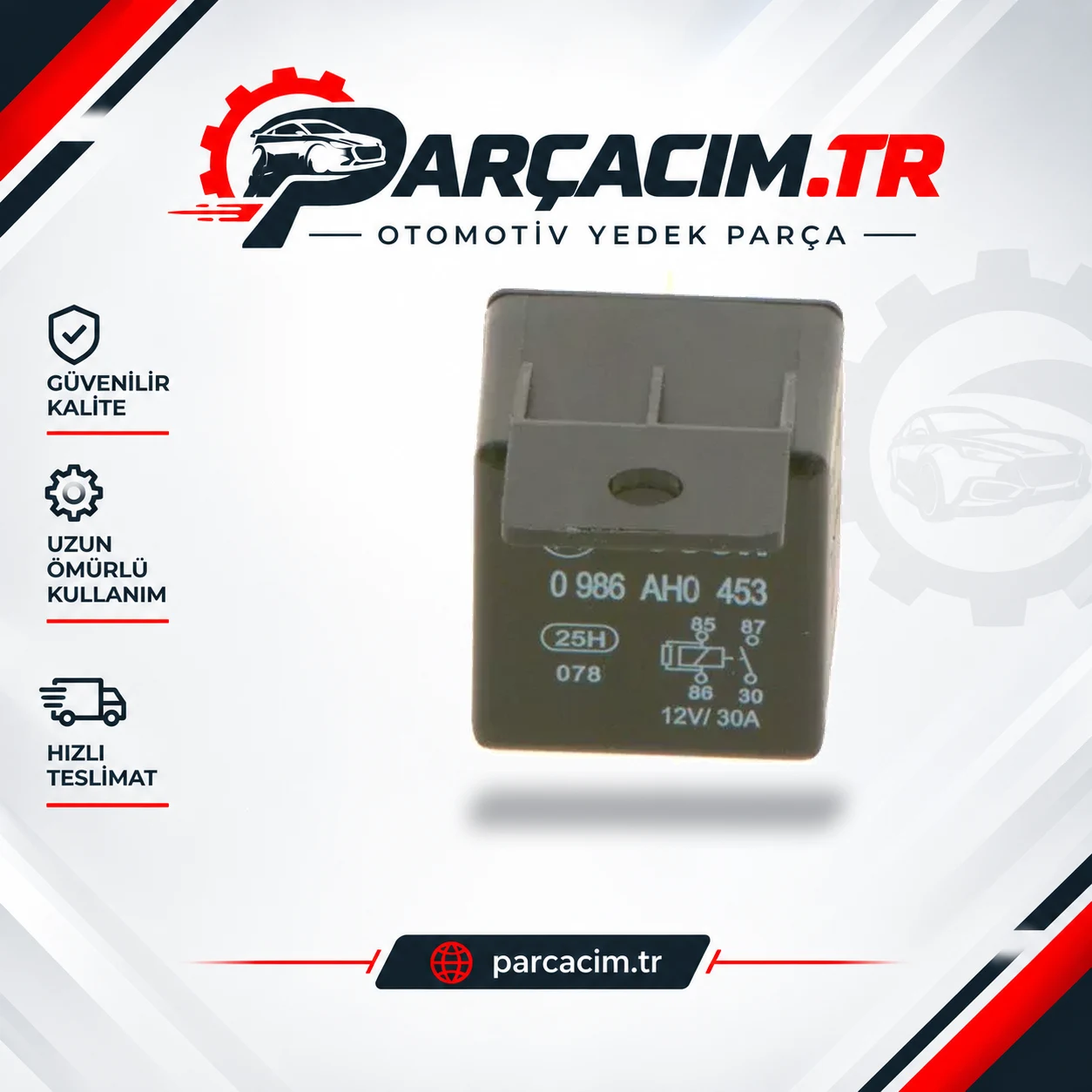 BOSCH 12V 4 Pinli Braketli Nor Mini Role 0986AH0453