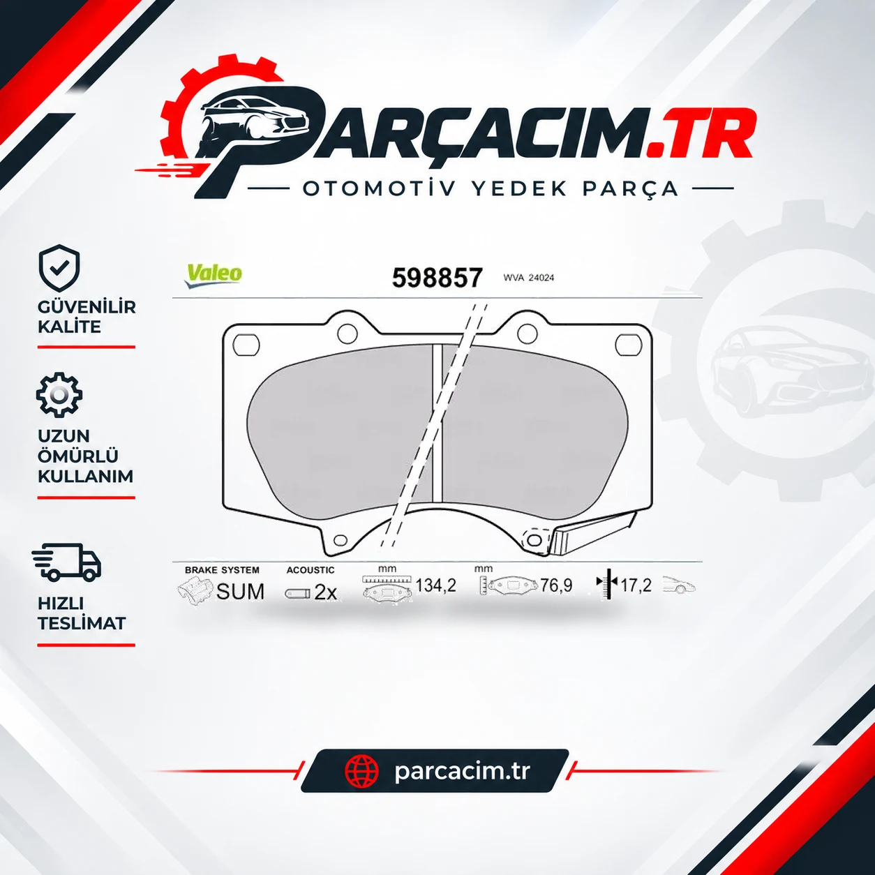 VALEO Ön Fren Balatası Tk 598857