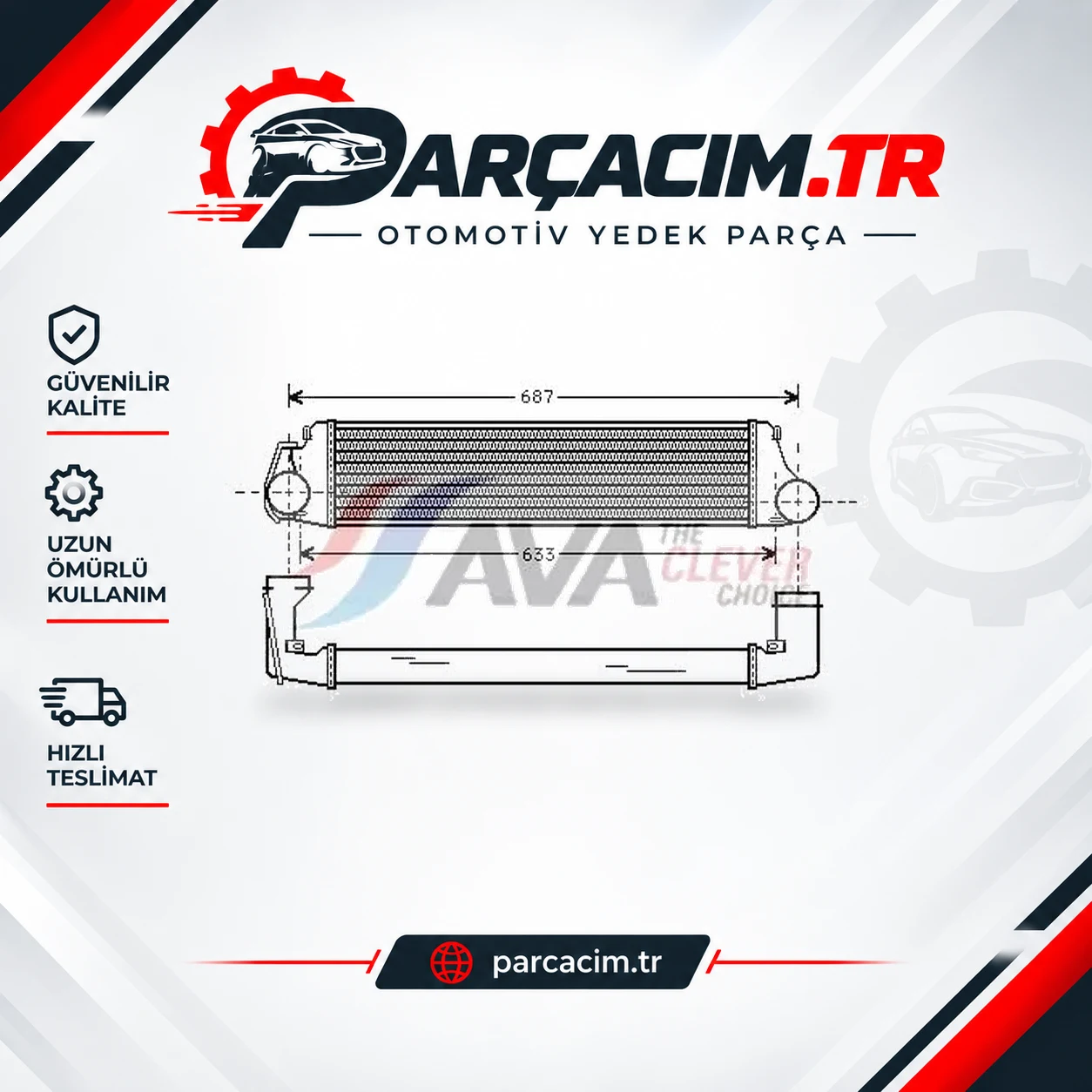 AVA Turbo İntercooler Radyatörü BW4207