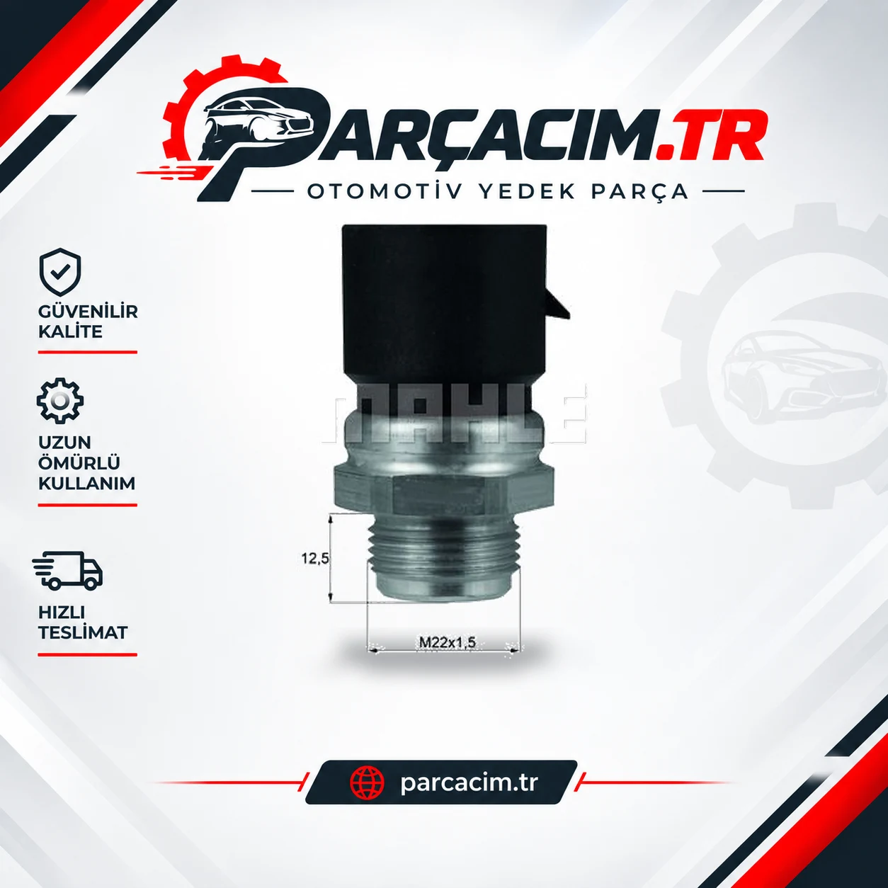 MAHLE Su Sıcaklık Hararet Fan Müşürü Sensörü 3 Fiş TSW37D